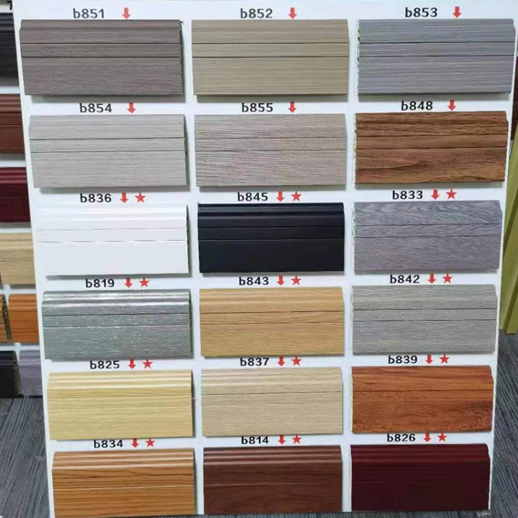 No Cracking Corrosion Resistance Flexible Wall Wood Skirting Line Composite Boards WPC Skirting